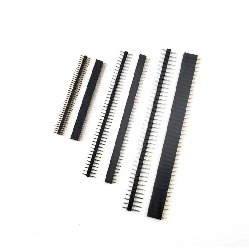 5 pairs 40 pins 1x40 row single male and female 1,27 mm/2,0 mm/2.54 connector flipper PCB JST strip connector for Arduino black