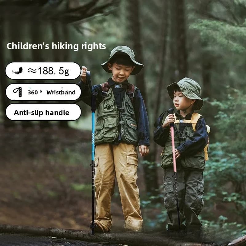 Children's Anti-slip Trekking Sticks - Professional outdoor hiking equipment, adjustable ultralight barrel