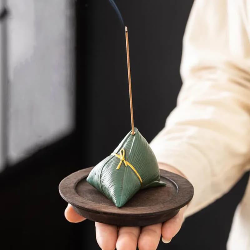 Dragon Boat Festival Zongzi Bruciatore di aromi in ceramica Porta incenso Traditioanl Incensiere profumato Decorazioni per la casa