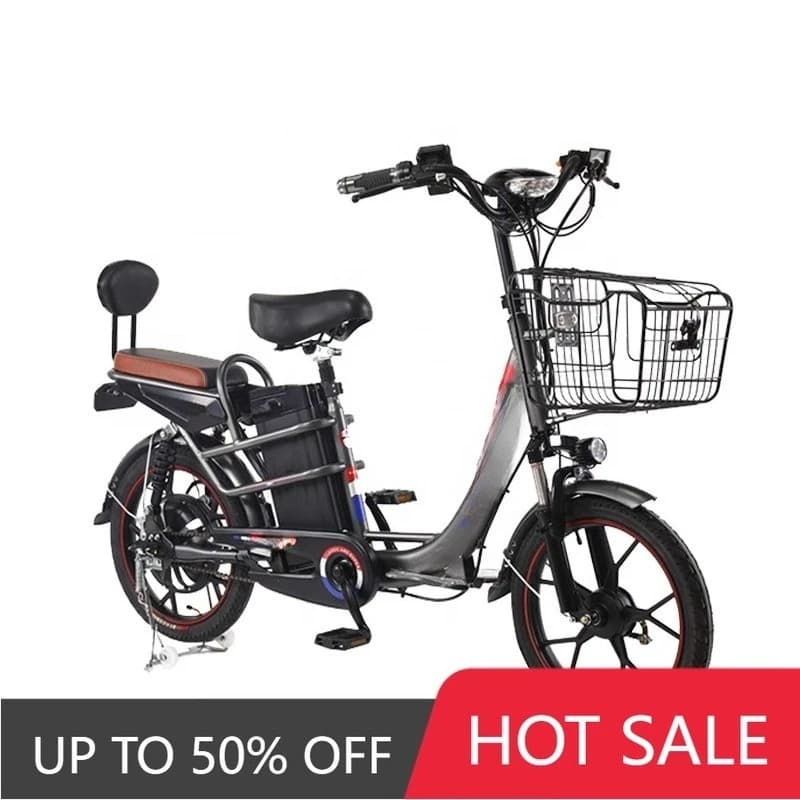 RRE 48V 350W motor pedal assist electric bicycle full suspension step city Ebike 10Ah lithium battery rear wheel hub motor confi