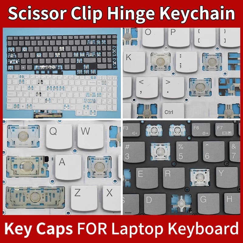 Sostituzione Keycap Copritasto e Clip a forbice e cerniera per Lenovo Legion 5 Pro- 16IAH7 16IAH7H 16ARH7 16ARH7H 16ACH6 Tastiera bianca