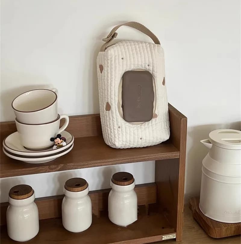 Porta fazzoletti da appendere per auto, con design a cartone animato, per sedile auto, o per passeggino, porta fazzoletti umidi.