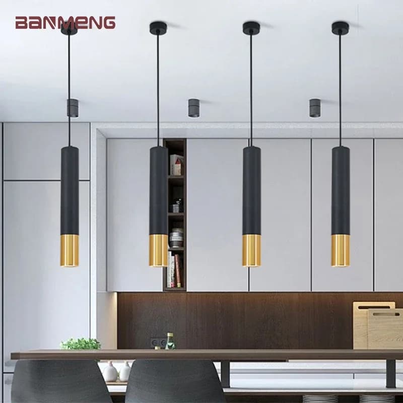 Modern LED Long tube pendant light chandelier Spotlight lamp indoor Bar restaurant Company front desk bedroom livingroom decor