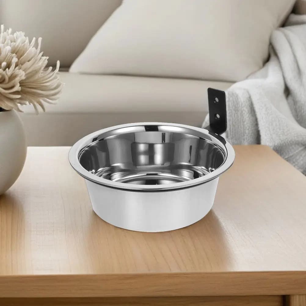 2 Set di Ciotole per Cani da Parete, Stazione di Alimentazione Rialzata per Animali Domestici, Ciotole Sospese in Acciaio Inox per Cibo e Acqua, Salvaspazio