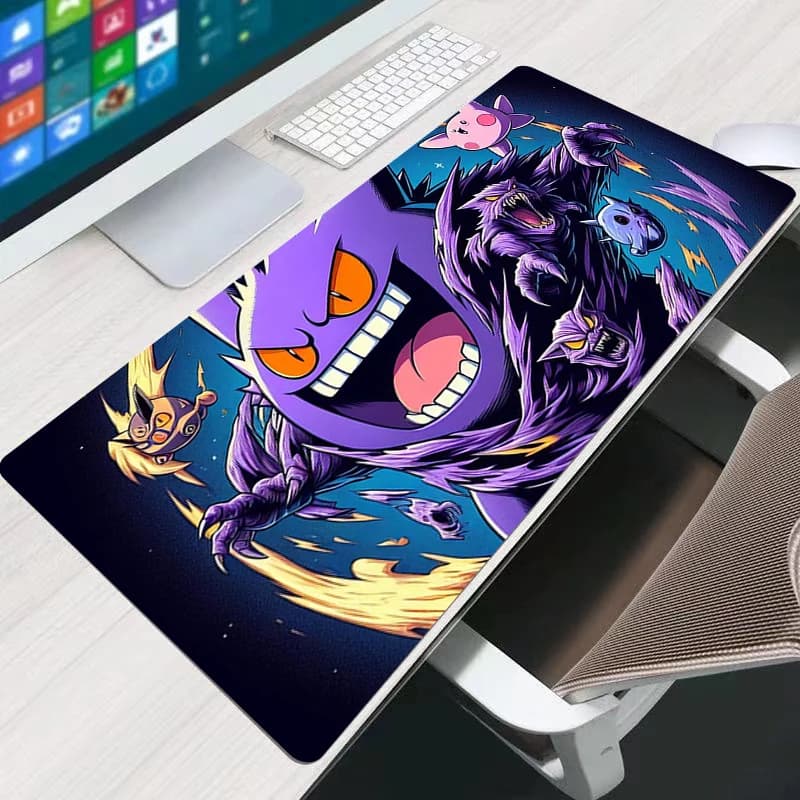 90x40 cm Mouse Pad Pokemon Gengar Game Desk Mat Computer Anime Mousepad Keyboard Pad Game Accessories for Laptop Lock Edge Mausepad