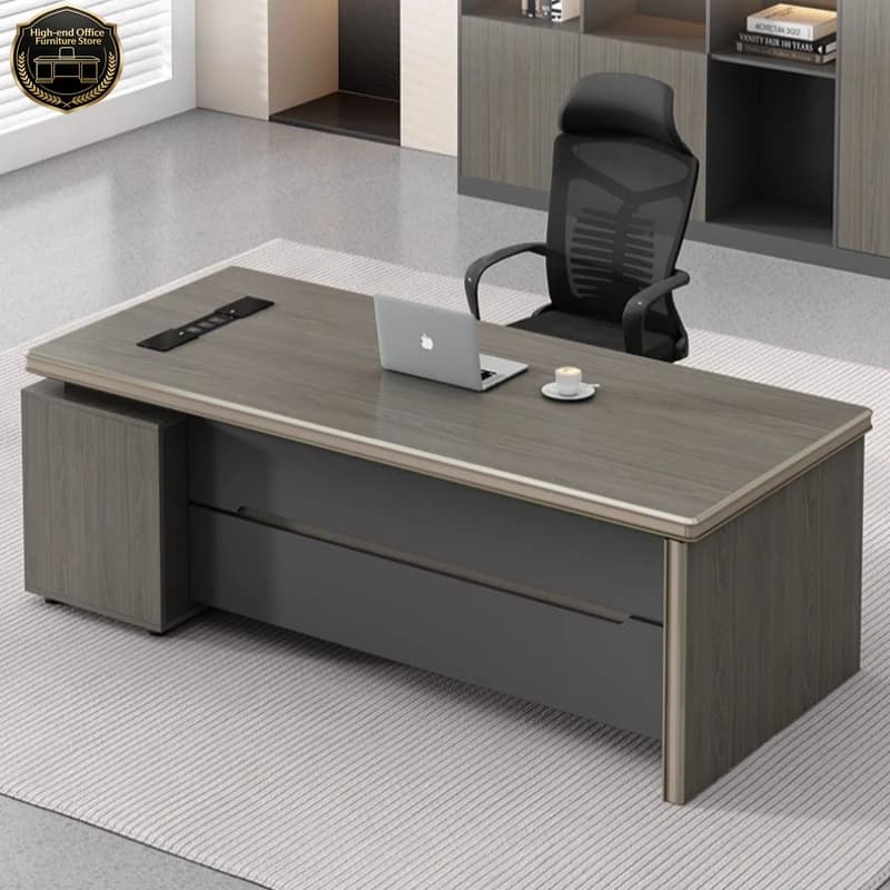 Scrivania moderna per manager e dirigenti da 160, 180, 200, 220, 240 cm, scrivania da ufficio pieghevole, tavolo da gaming, scrivania da studio, mobili per ufficio
