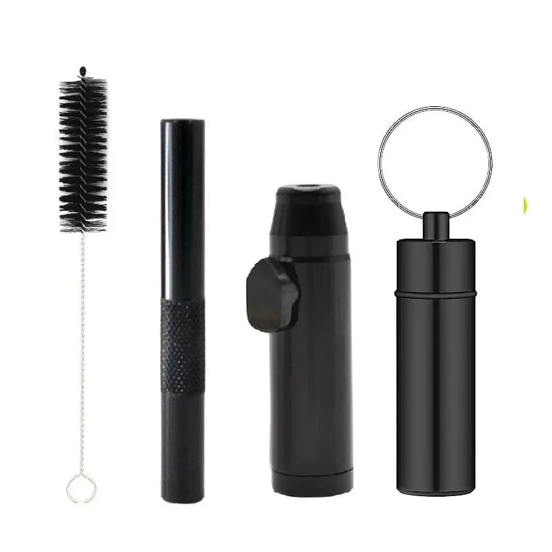 Kit all-in-one Dispenser di proiettili metallici Tubo in lega di alluminio Spazzola per la pulizia del contenitore del barattolo di stash portatile