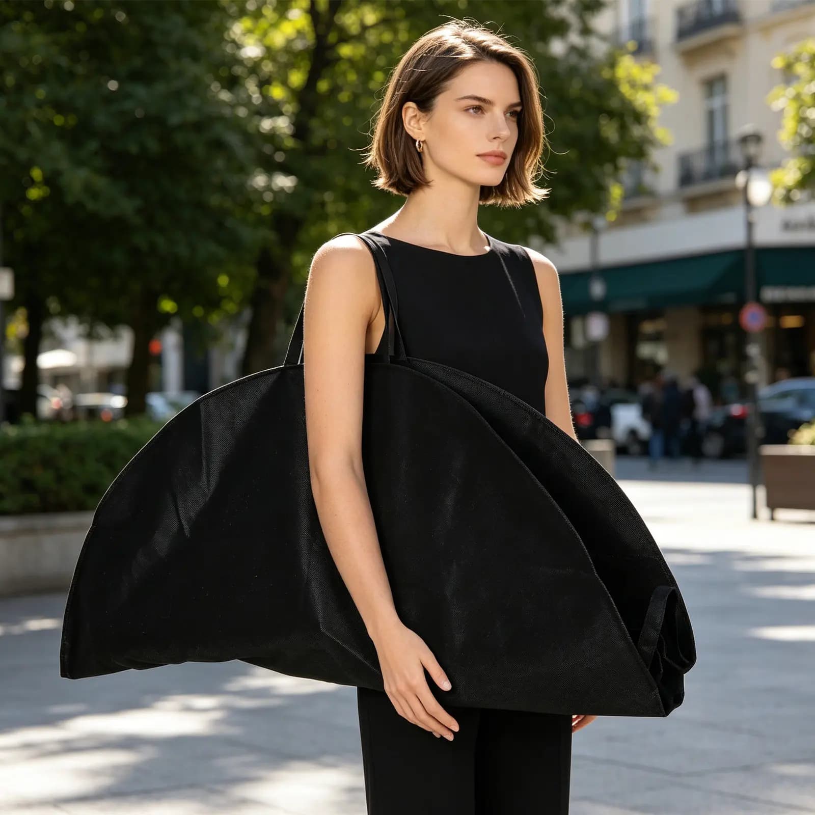 Tutu garment bag for kids ballet students to protect tutu during travel with waterproof non-woven fabric