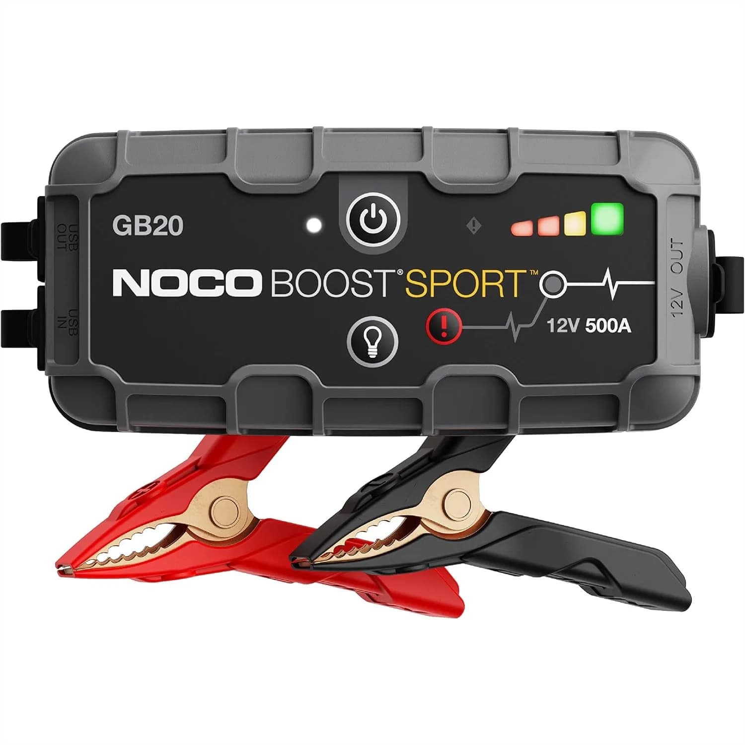 NOCO Boost GB20: 500A Jump Starter for 4.0L Gas Engines, Portable Power Bank with LED Flashlight