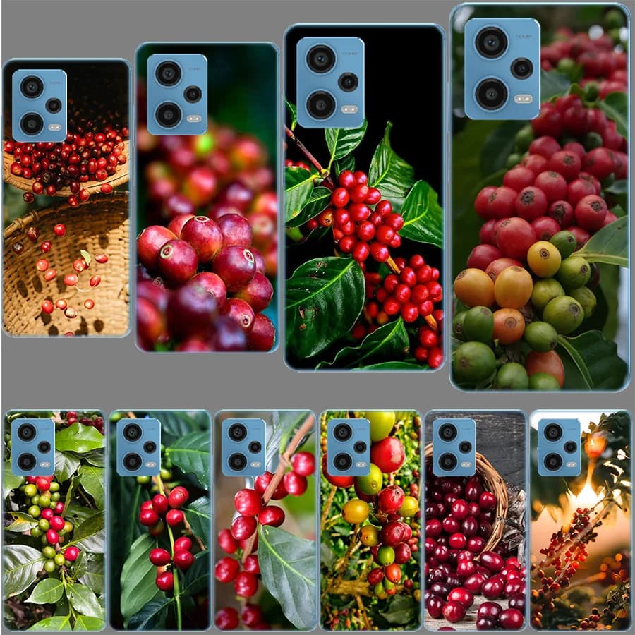 Cover per telefono Coffee Bean Tree per Redmi Note 13 12 14 15 Pro Plus 13R 11 11T 11E 11S 10 Pro 10S 9 9S, custodia trasparente in TPU