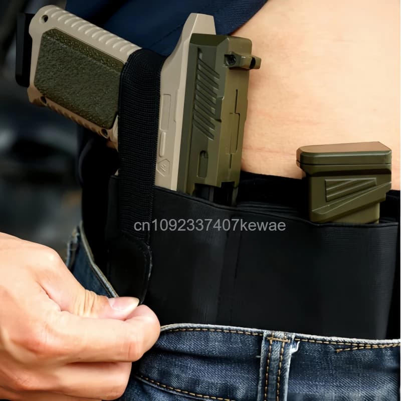 Fondina Tattica Nascosta per Pistola, Fascia Addominale Destra, Custodia per Arma Invisibile, Borsa Elastica da Cintura, Cintura a Fascia per Caccia e Combattimento
