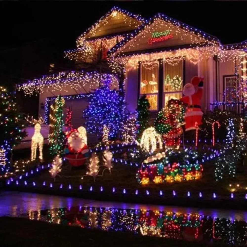 Outdoor Christmas LED String Lights Fairy Garland Decoration for Home Wedding Party Holiday Bedroom Decor