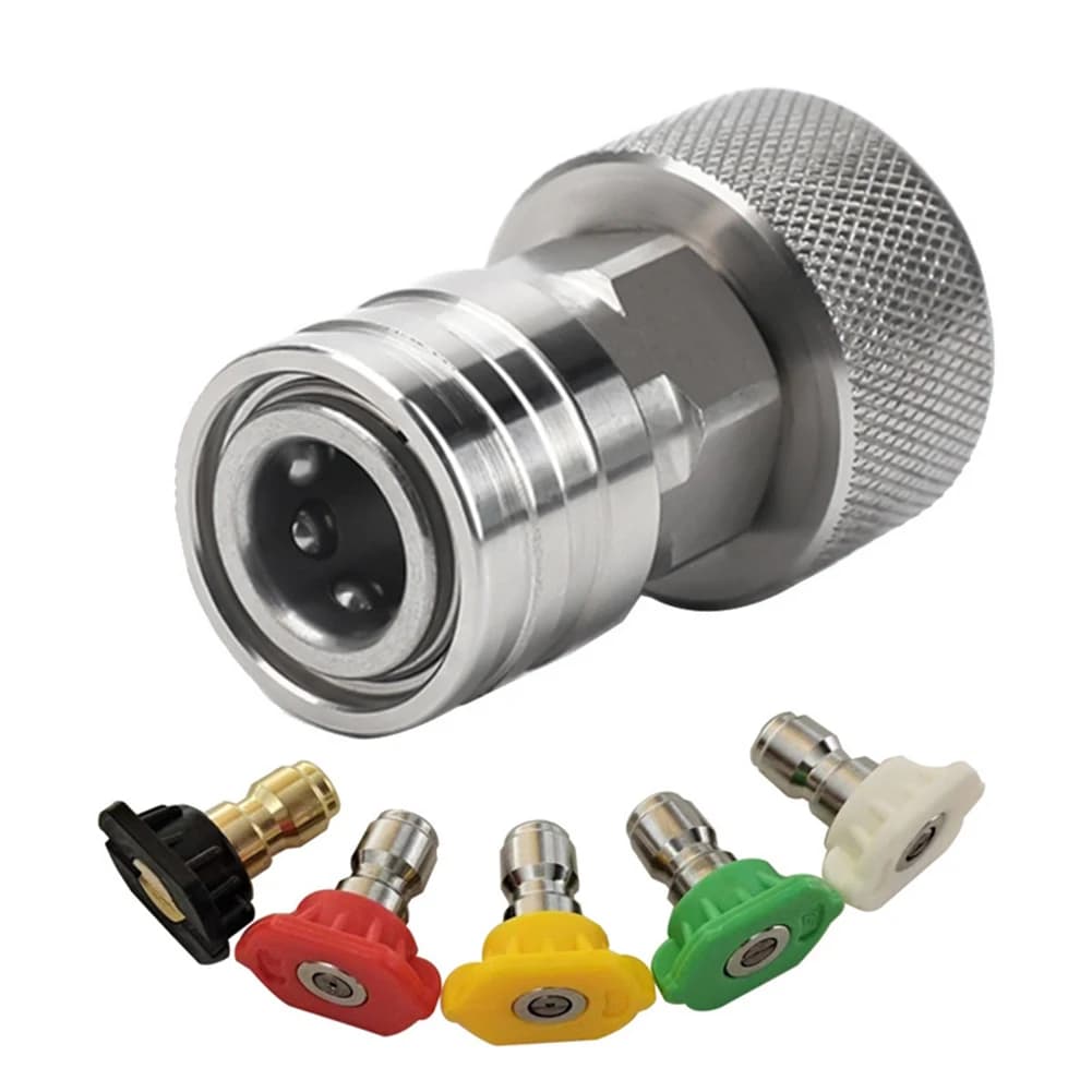GHT3/4 1/4 stainless steel garden hose adapter with nozzle kit, simple installation