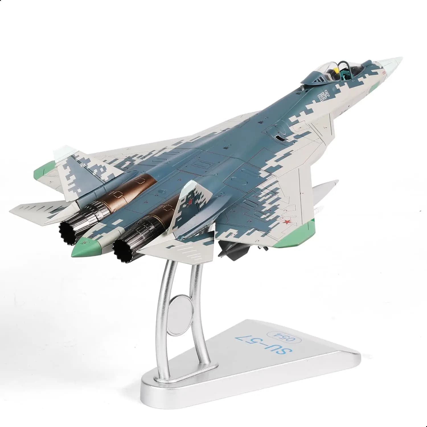 Modellino in Metallo Pressofuso SU-57 Scala 1/72, Kit Aereo da Caccia in Lega Preassemblato per Collezioni o Regalo per Appassionati Adulti