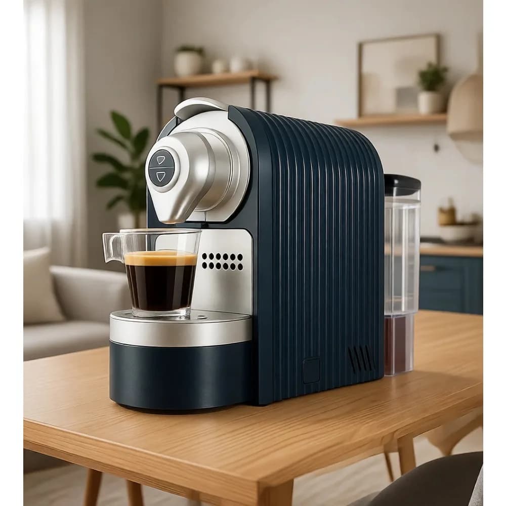 Macchina per Espresso Blu Compatibile con Capsule, Monodose Programmabile, Pompa ad Alta Pressione 19 Bar, 27oz 1400w