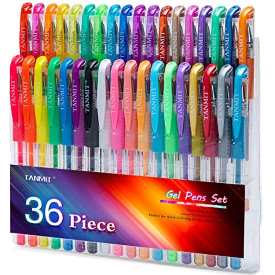 Colors Gel Pens Set for Adult Coloring Books, Colored Gel Marker with 40% More Ink, Great for Adult Doodling Scrapbooking Drawi