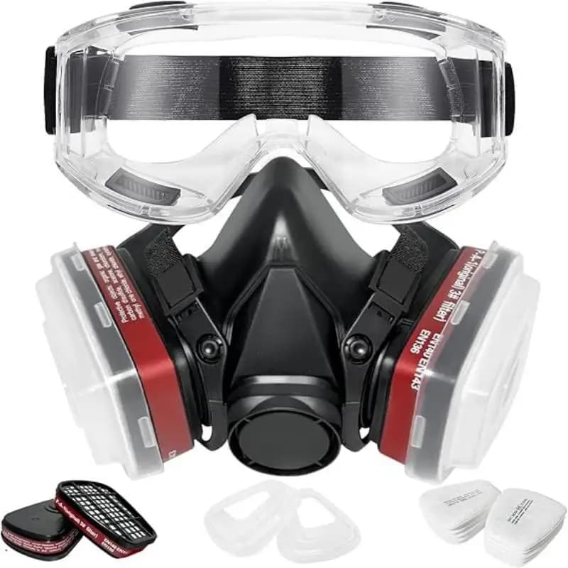 Nuovo 7-in-1/16-in-1 Nero 6200 Maschera antipolvere Mezza faccia Respiratore Vernice spray Vapor organico Filtro gas chimico Maschera antigas Sicurezza sul lavoro