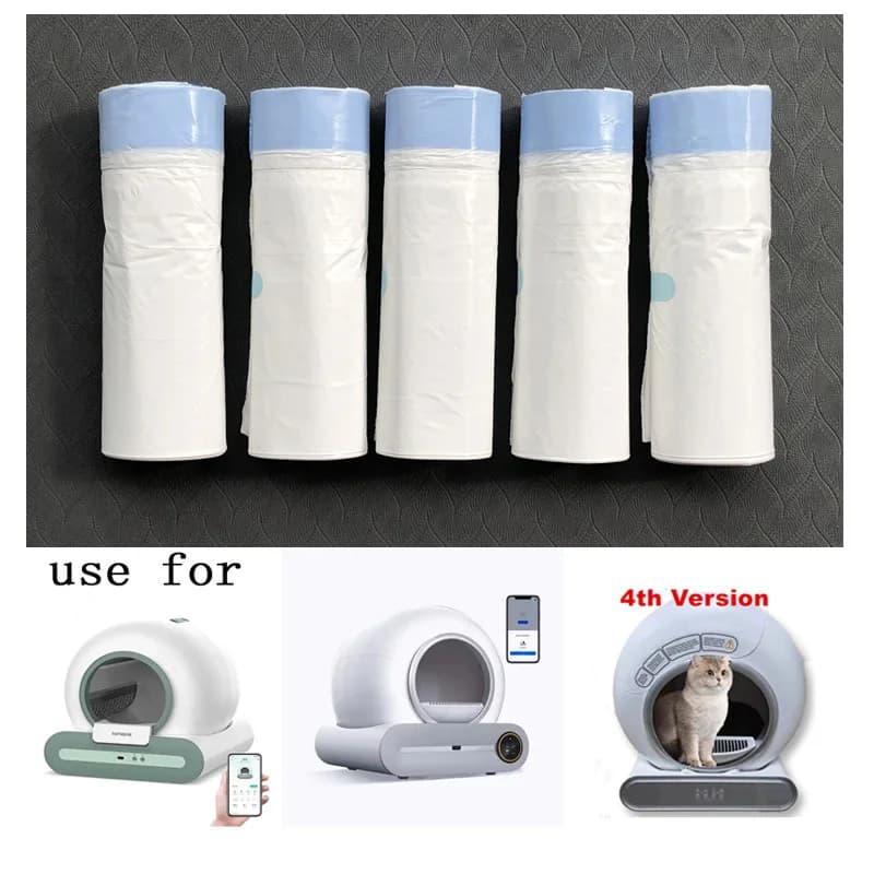 TONEPIE - Sacchetti per lettiera per gatti, sacchi per rifiuti, sacchetti con chiusura a strappo per una facile pulizia, sacchetti per escrementi, accessori per gatti, 470x450mm