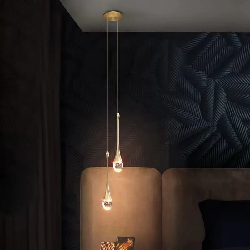 Lampada a sospensione a soffitto in cristallo nordico Camera da letto Bar Ristorante Cafe Lampada a sospensione Cucina Soggiorno Decorazione domestica Lampada da comodino