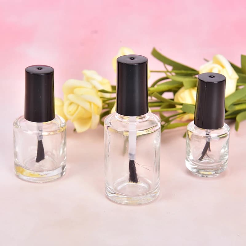 1 pcs 5/10/15ml clear glass nail polish bottle with brush 5ml empty refill bottle small sample bottle