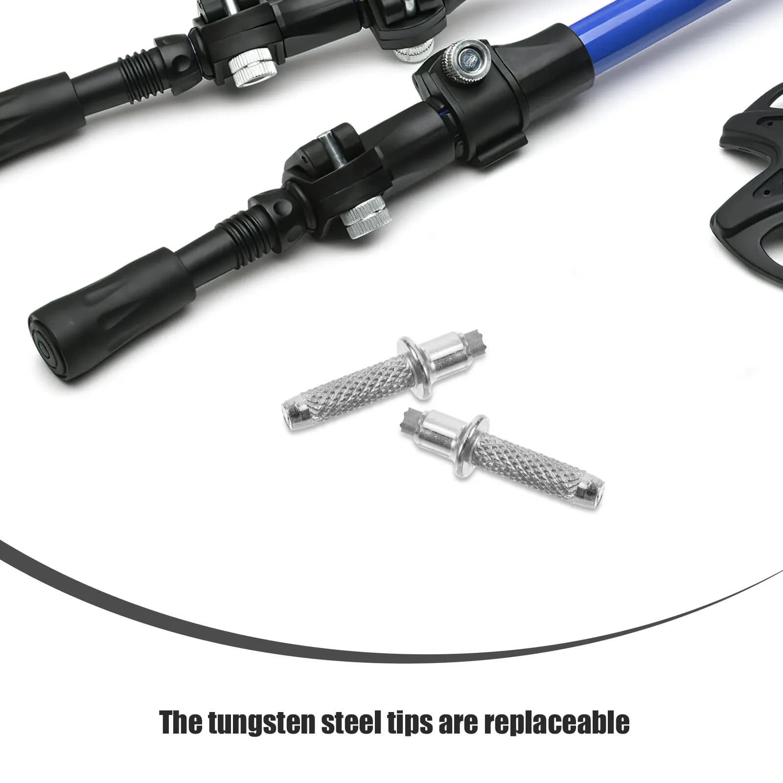 8 spare tips for alloy trekking poles with anti-slip grip for hiking, trekking, mountaineering, outdoor walks
