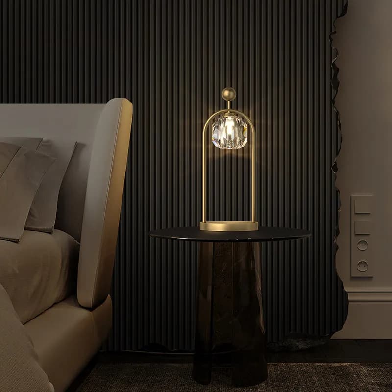 Lampada da Tavolo in Cristallo di Lusso Postmoderna per Soggiorno, Camera da Letto, Comodino, Hotel, Studio, Design Creativo, Decorazione in Rame, Luci da Scrivania