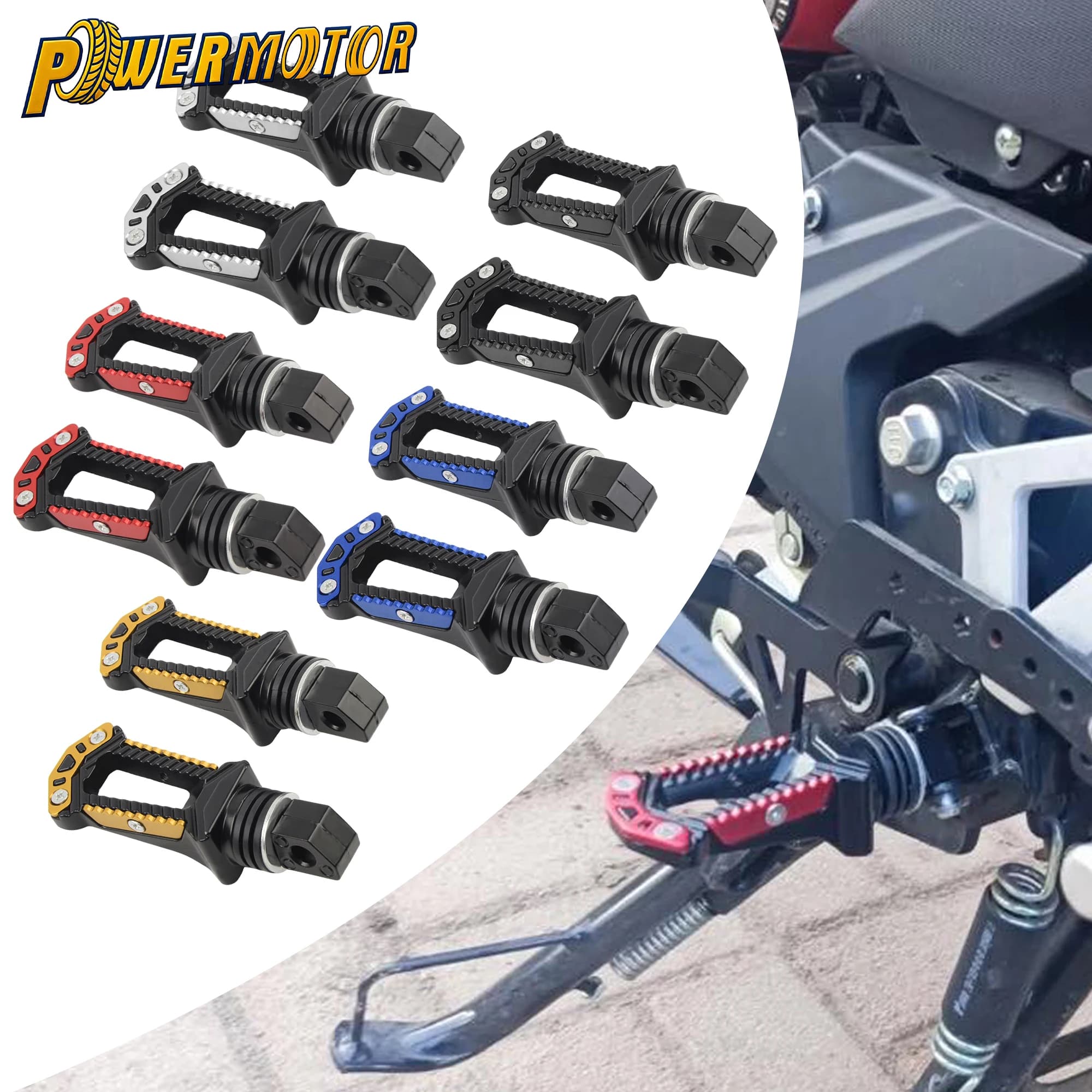 Universal CNC Aluminum Foot Pegs Pedals Anti-Slip Hollow Out Footpegs For Motorcycle Dirt Bike Scooter Moped Cafe Racer Modified