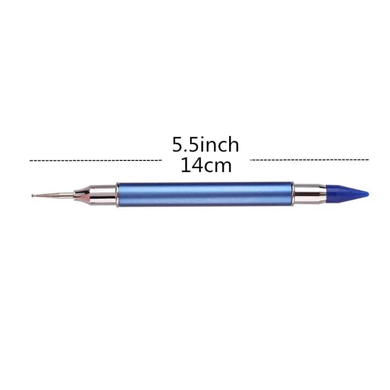 Dual-ended Nail Art Dotting Pen Set With 2 Replaced Heads Rhinestone Beads Studs Picker Wax Pencil Brush Nails Art Tools