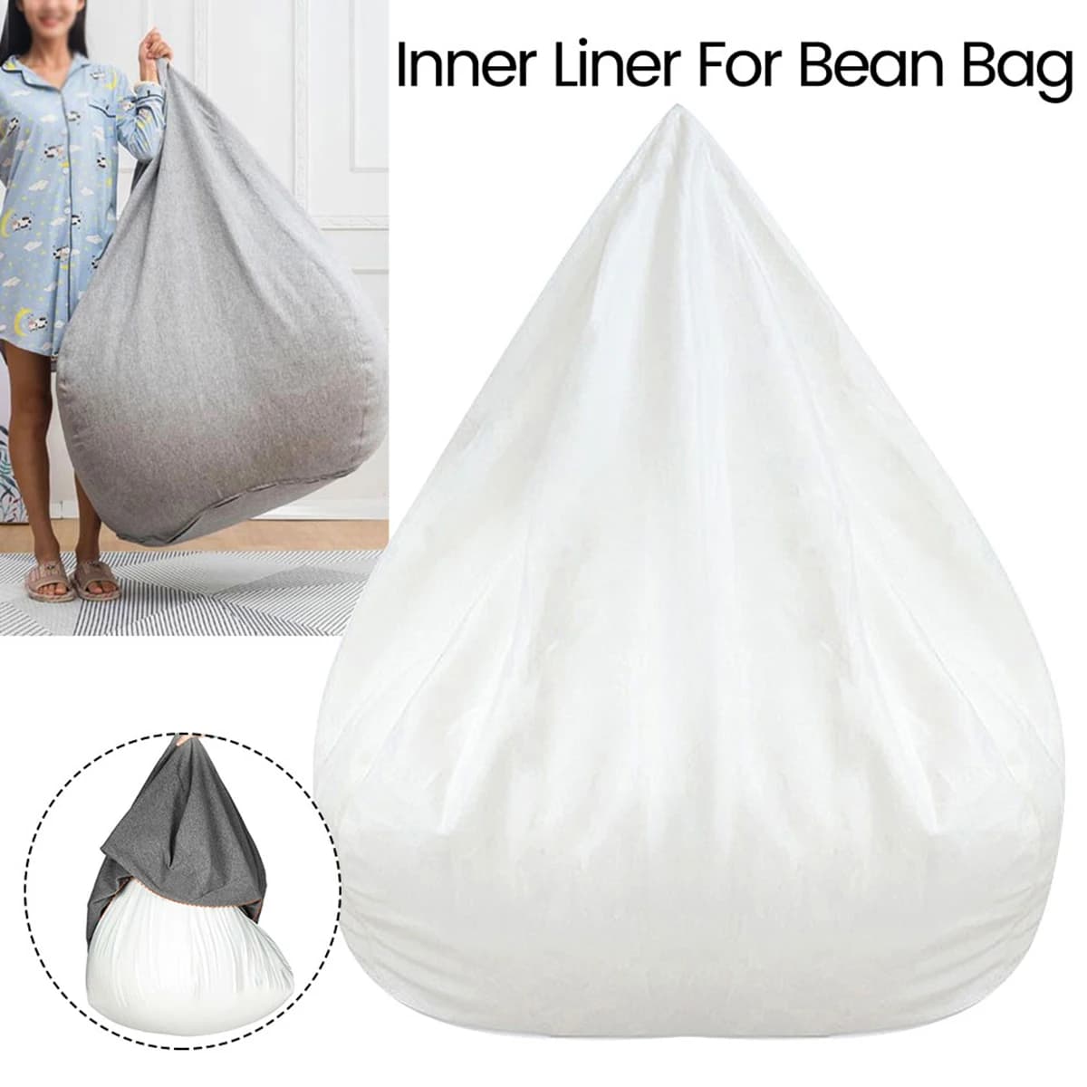 Divani pigri Copertura Fodera Rete Bean Bag Fodera interna senza imbottitura per camera da letto Soggiorno Divano Furinture Pouf Puff Divano Tatami interno
