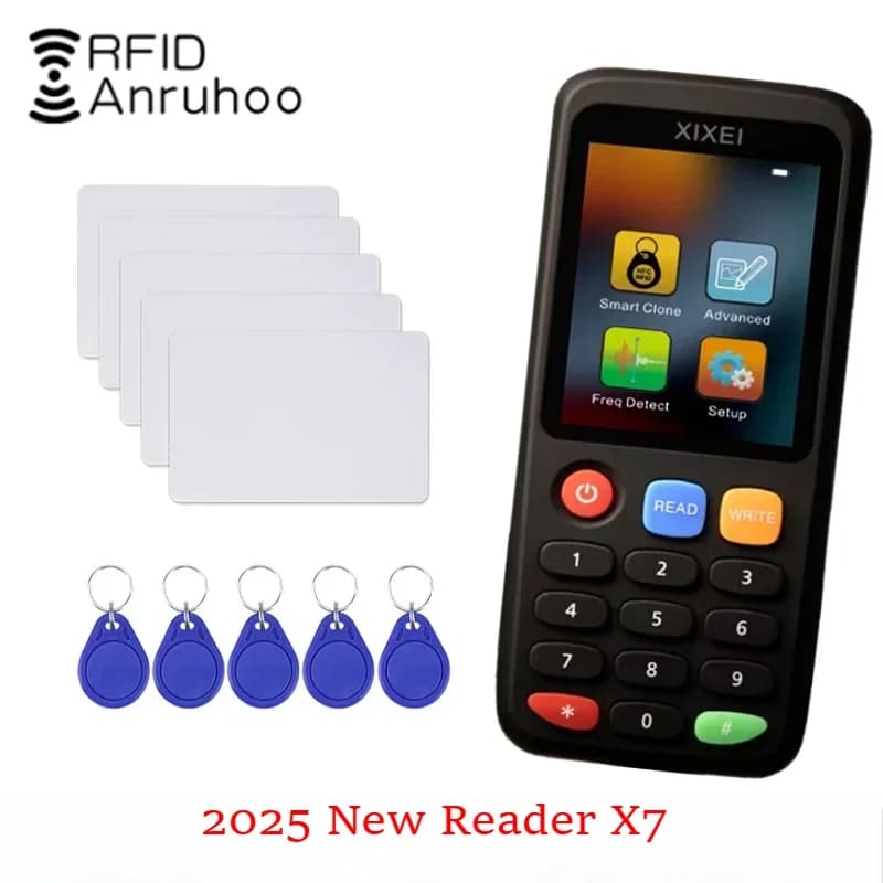 Nuovo Lettore di Smart Card Rfid X7 125khz Copiatrice di Badge 13.56mhz Nfc Decodificatore Duplicatore Ic Id Chip Tag Clone Ntag213 215 Scrittore Chiave
