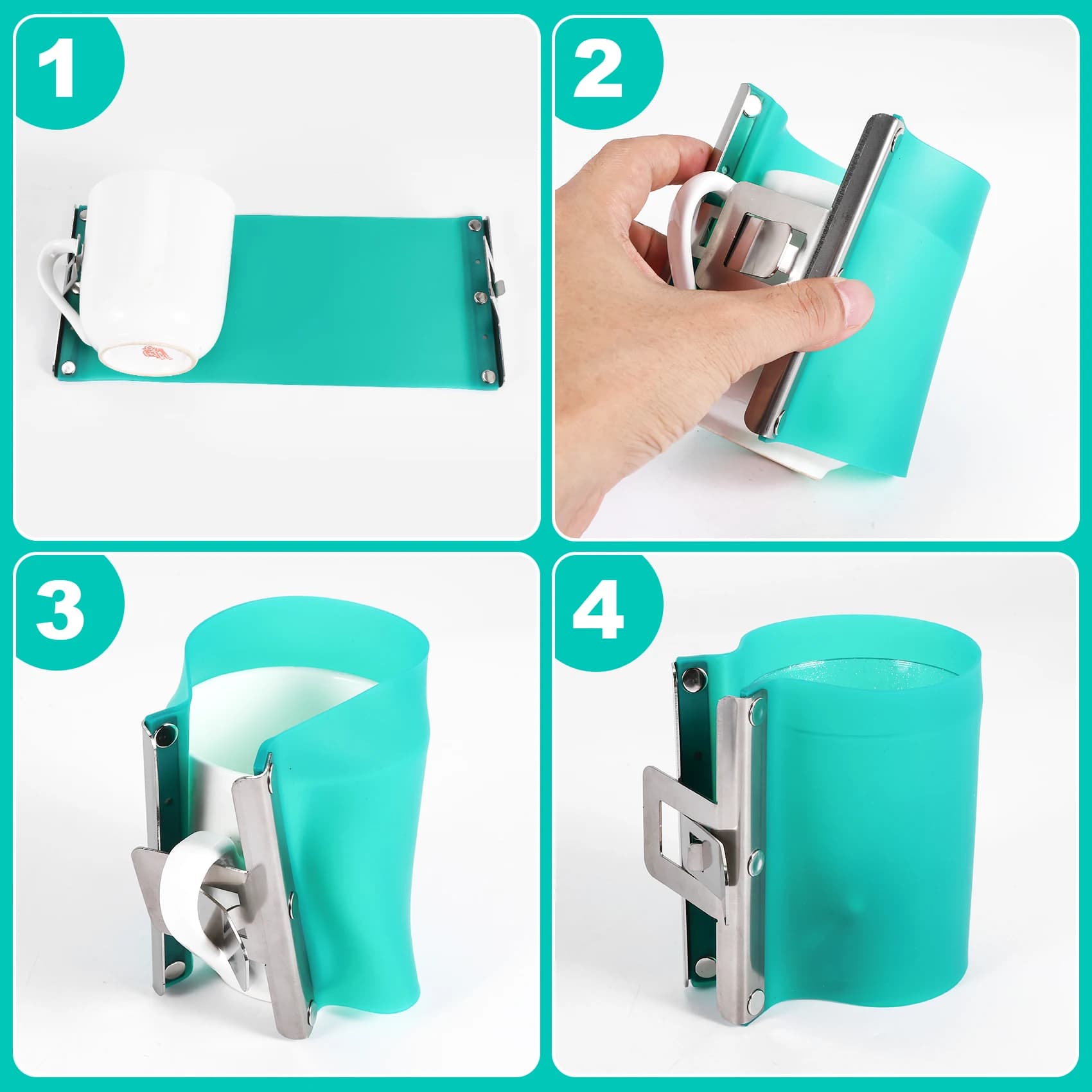 3Pcs 3D Sublimation Printer Silicon Mug Wraps Clamps 11OZ Mug Silicone Mould Fixture Mug For 3D Sublimation Mug Printing-AT36