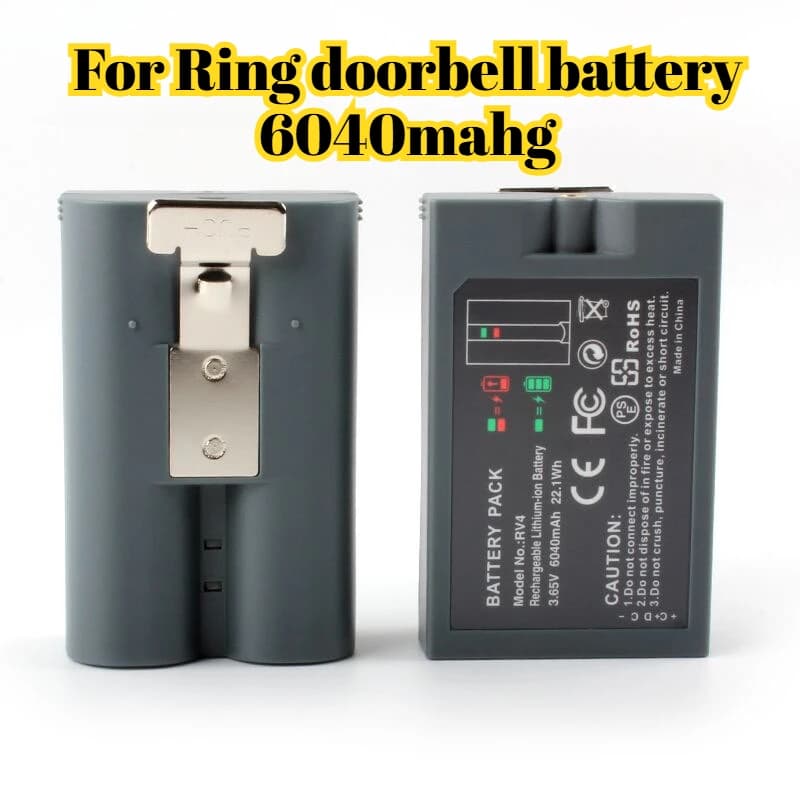 Batteria a sgancio rapido per Ring Doorbell 2 e 4 Batteria sostitutiva SM002 da 6040 mAh per Ring Video Doorbell 2a/4a generazione