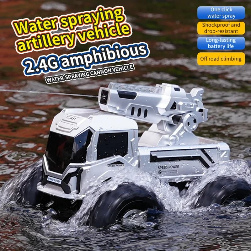JJRC Q226 Camion Anfibio RC per Acrobazie Fuoristrada con Sparo d'Acqua, Antiurto, Resistente alle Cadute, Trazione Integrale, Giocattolo per Bambini, Gioco all'Aperto
