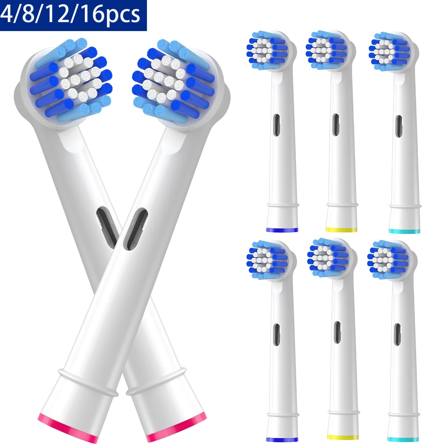 4-16 Pezzi Testine Professionali per Spazzolino Elettrico Oral B, Ricambi Compatibili con Pro100/1000/1500/4000/5000/7000/8000/9600