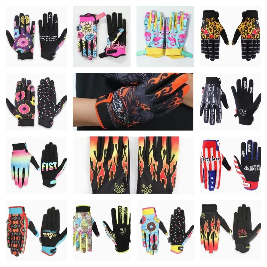 New fistplast 13 colour flame pattern touch screen riding off-road motorcycle bicycle wear-resistant long finger gloves s