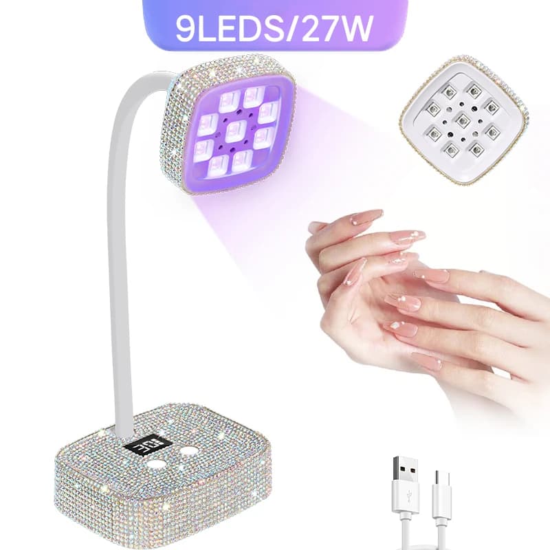 LED UV rechargeable nail lamp with automatic sensor Touch Control Fast drying nail light 360 ° Foldable table lamp