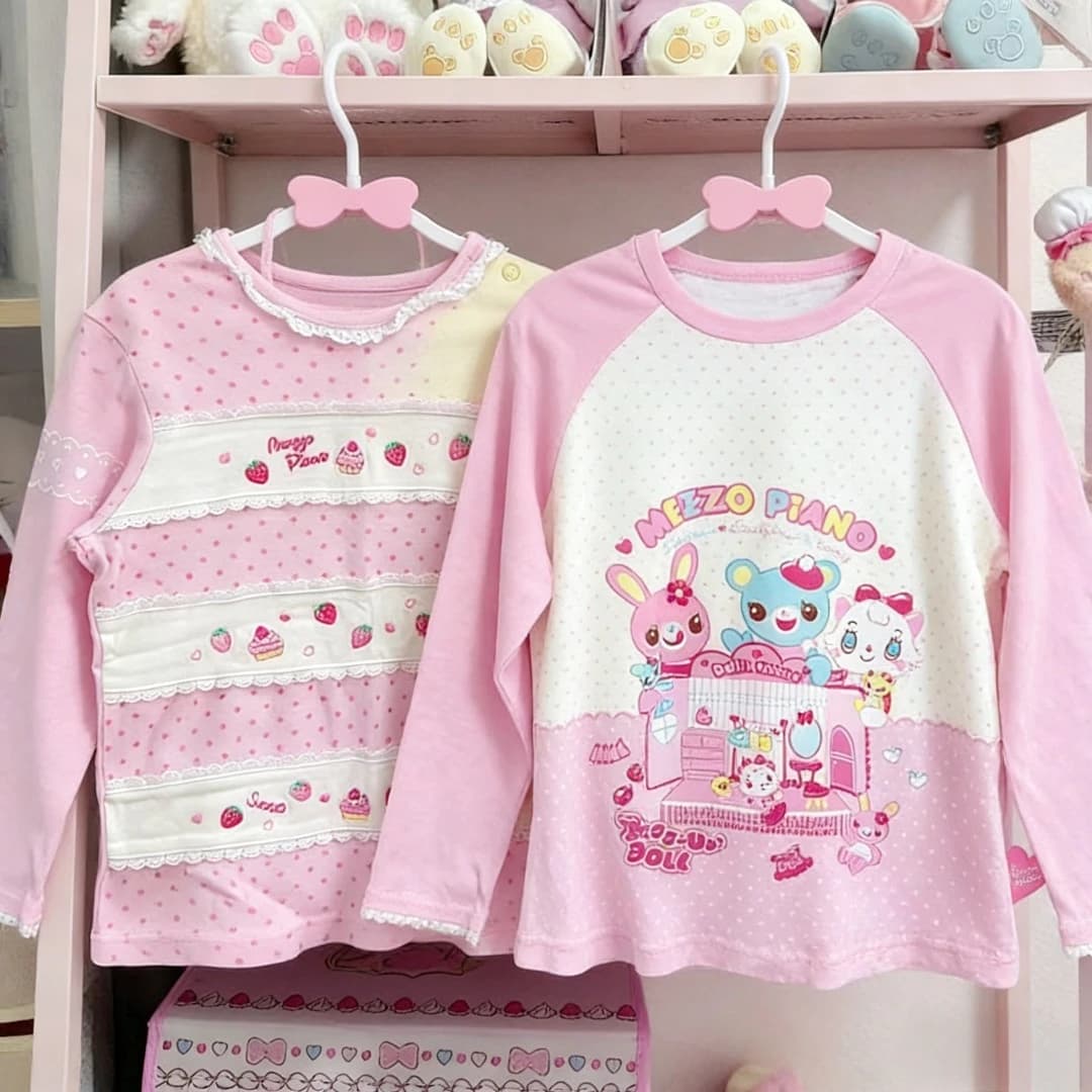 2026 Donna giapponese Kawaii Y2k Harajuku T-shirt Carino Patchwork femminile Kawaii Dolce cartone animato Stampa Stripe Y2k Vestiti Top