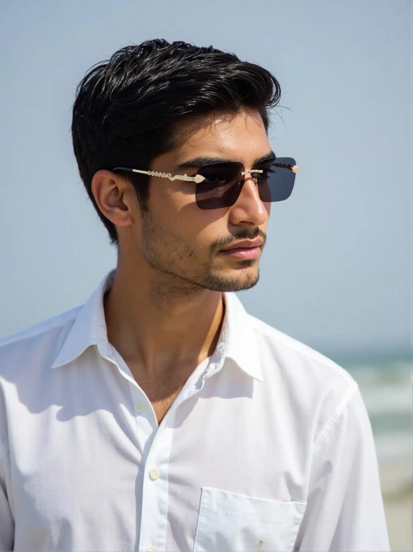New fashionable sunglasses without metal frame for men and women with casual sunglasses.
