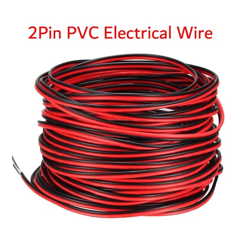 DC12V 2Pin Prolunga Cavo di Alimentazione Elettrica 5M ~ 100M Rosso Nero Collegare il Cavo 18 20 22 AWG PVC Cavo di Rame Linea Per La Luce di Striscia LED