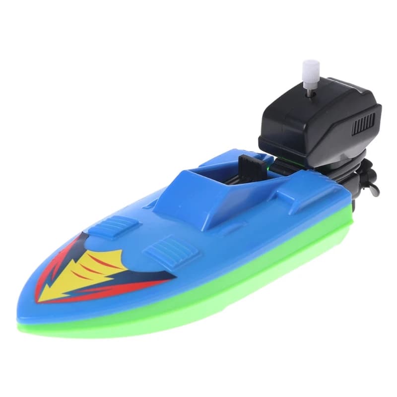Wind-up Boat Clock Work Bath Toy Baby Winding Toy Educational Water Playing Pool Toy Yacht Shower for Infant per 3M/6M/1