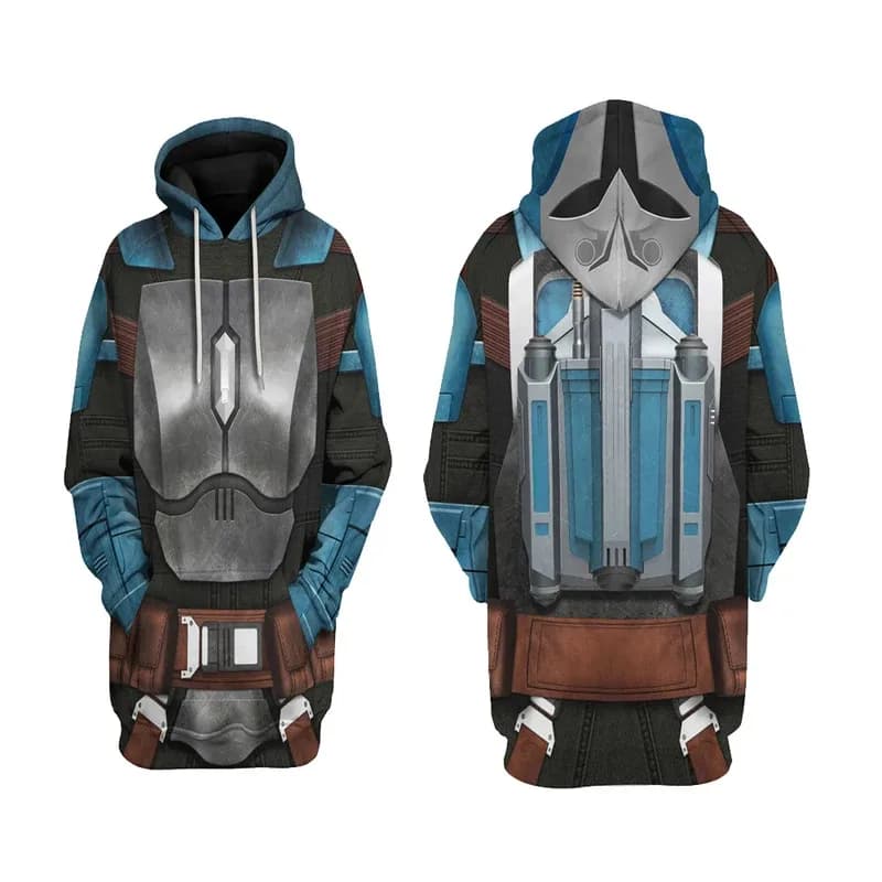 Bo Katan Kryze Cosplay Anime Felpa con cappuccio Felpa con cappuccio stampata in 3D Uomo Donna Casual Streetwear Pullover Halloween Abito quotidiano