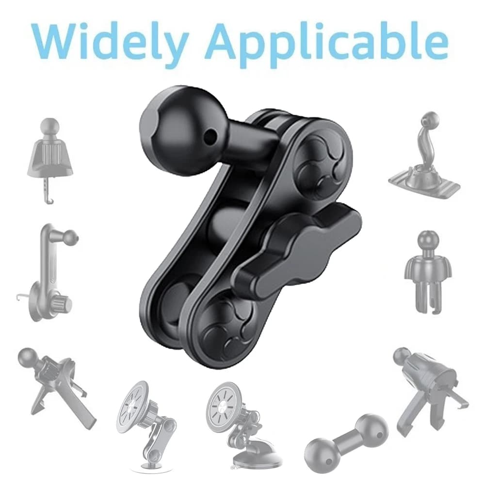 Alloy 17mm Ball Mount Extension Adapter Rotation Extension Rod For Car Air Vent Phone Holder Tripod Photography Accessories