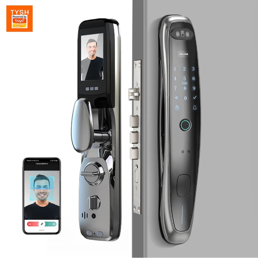 Tuya WiFi Camera Smart Lock Riconoscimento facciale 3D Impronta digitale digitale Elettronica Tuya Smart Door Lock APP/Chiave/Scheda