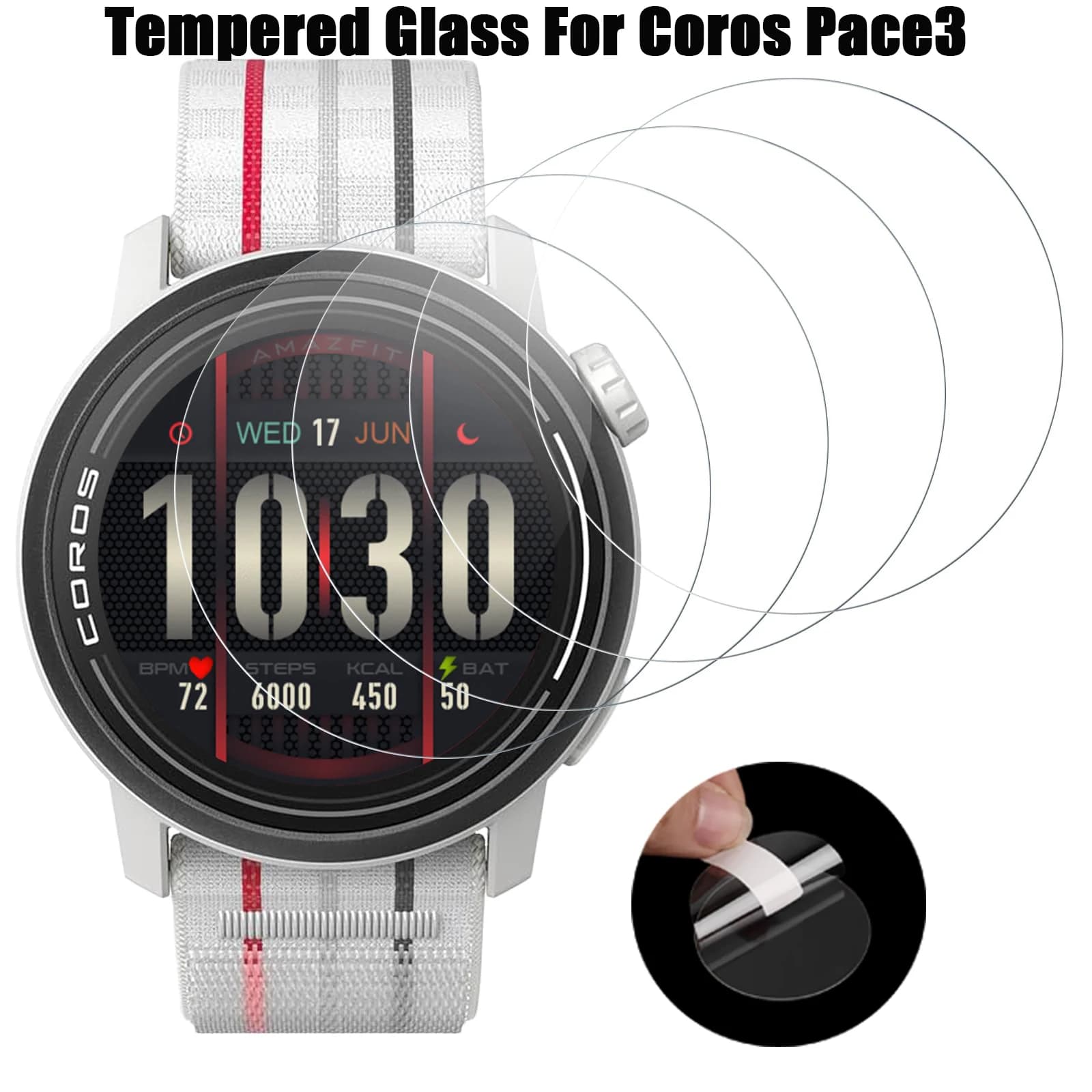 Protezione dello schermo in vetro temperato per Coros Pace 3 Pellicola antigraffio a copertura totale per accessori per la protezione dello schermo dell'orologio Coros Pace3