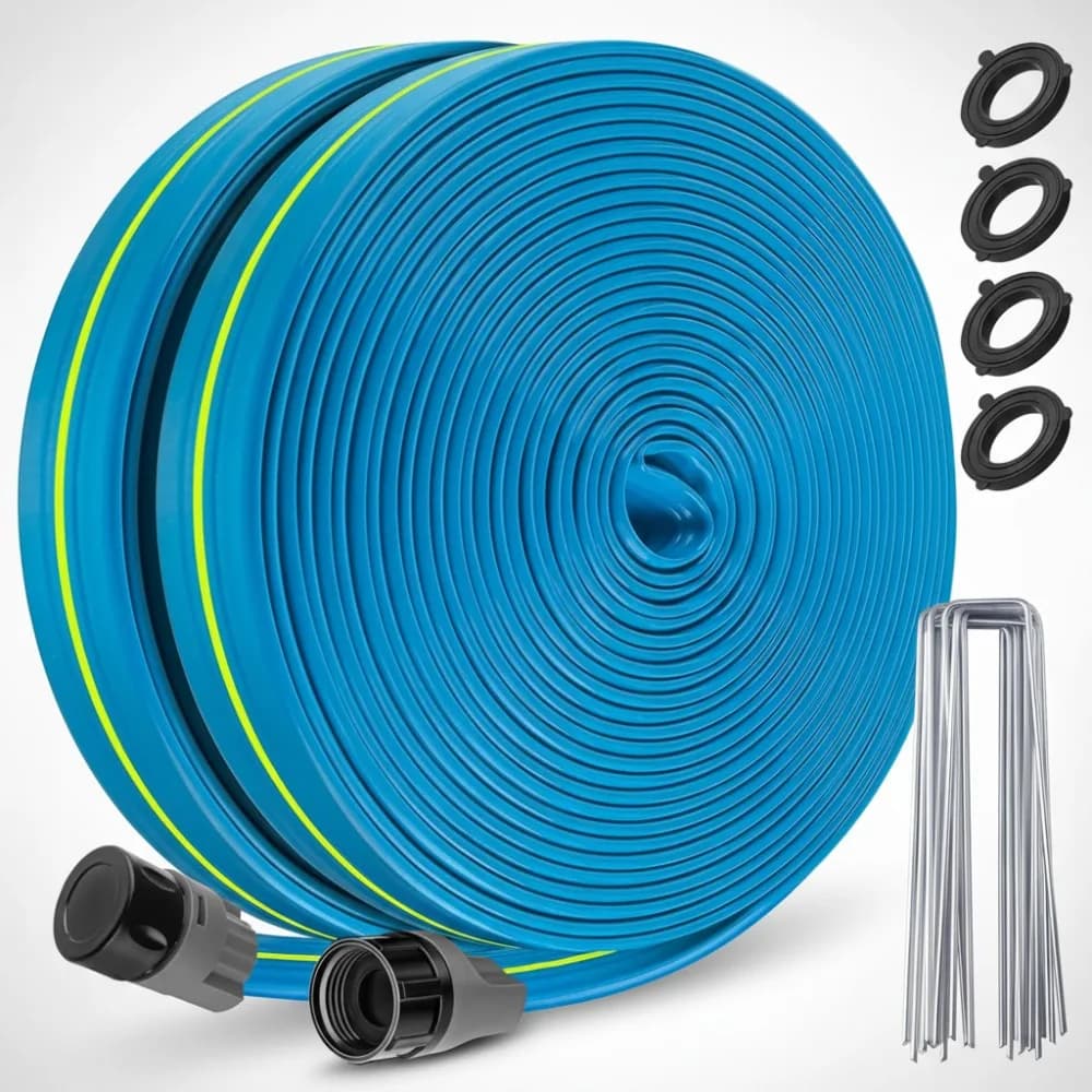 100 Foot Heavy Duty Irrigation Hose, Efficient Irrigation System for Garden Meadows with 40 Scrapers