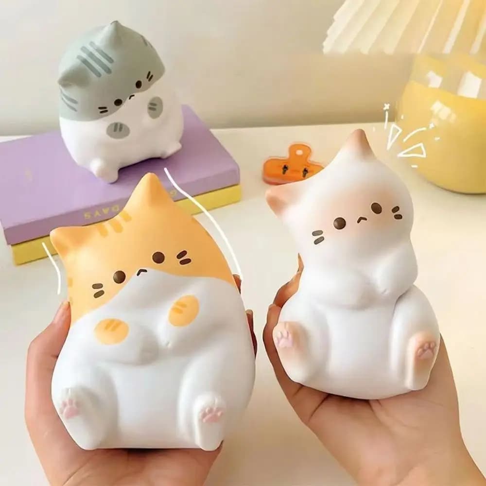 Kawaii Cartoon Cat Spremere Giocattoli Peluche Rimbalzo lento Decompressione Bambola Rilascio stress Simpatico rilascio Ansia Giocattolo