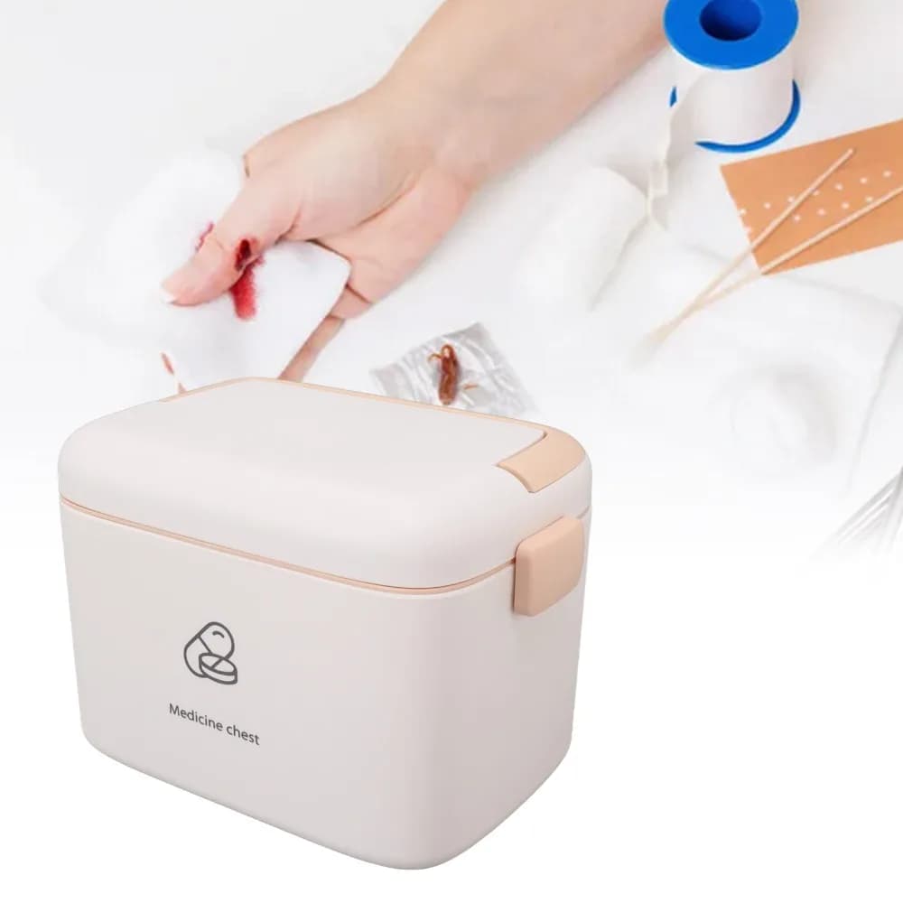 Large Capacity Medicine Storage Box Removable Tray Portable Medicine Organizer Container Thickened Pp Compact
