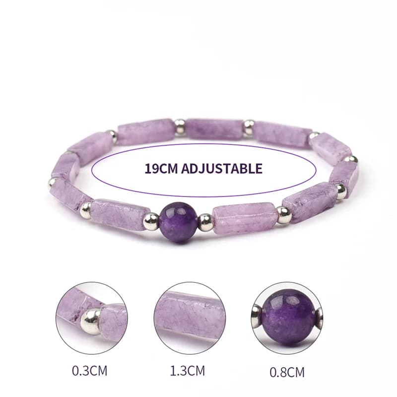 Braccialetto dimagrante per purificare il corpo con ametista naturale braccialetti energetici in pietra per le donne sollievo dalla fatica guarigione Yoga