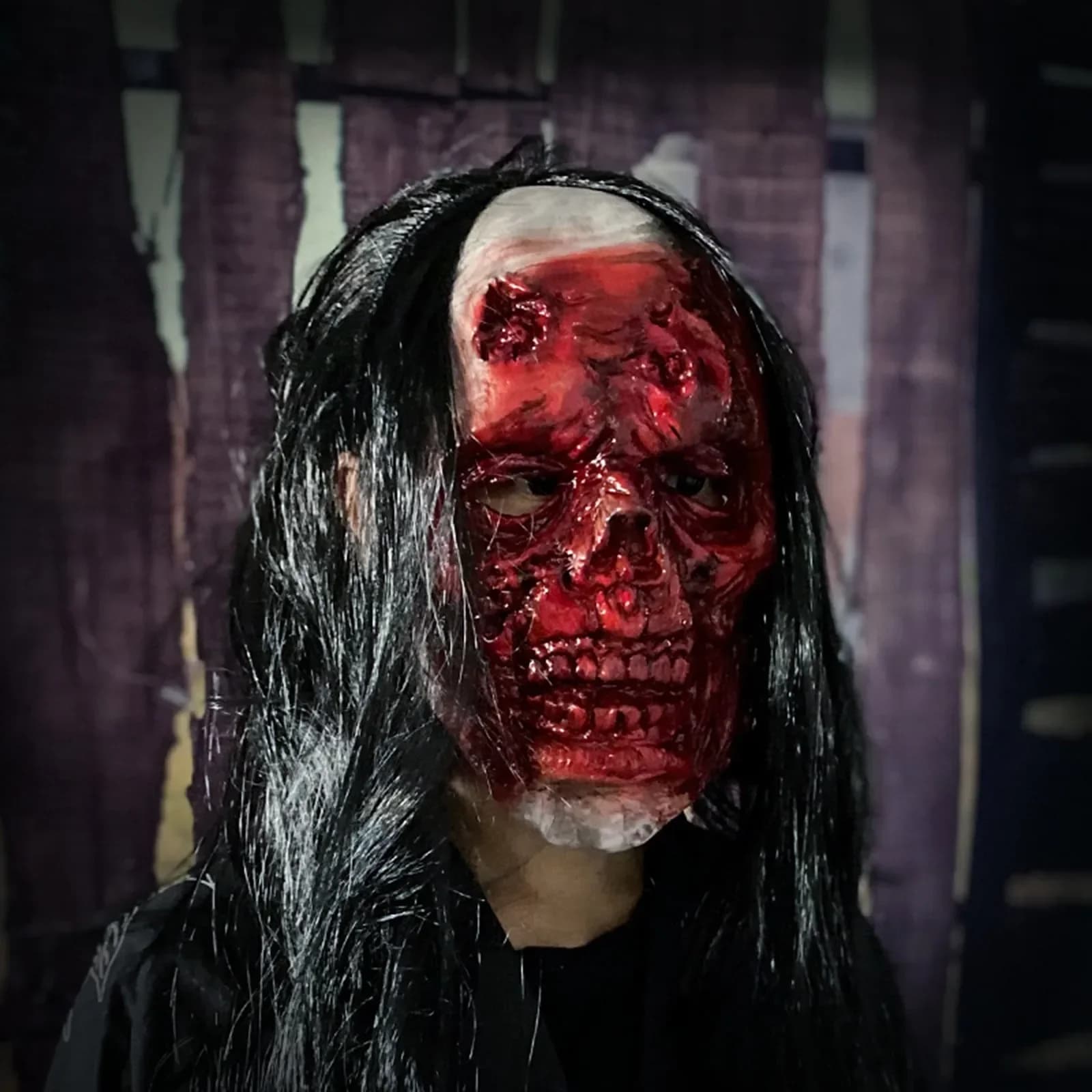 Halloween 3D horror mask, scary mask, scary, skull, latex skeleton, decoration, Zombie, mascara