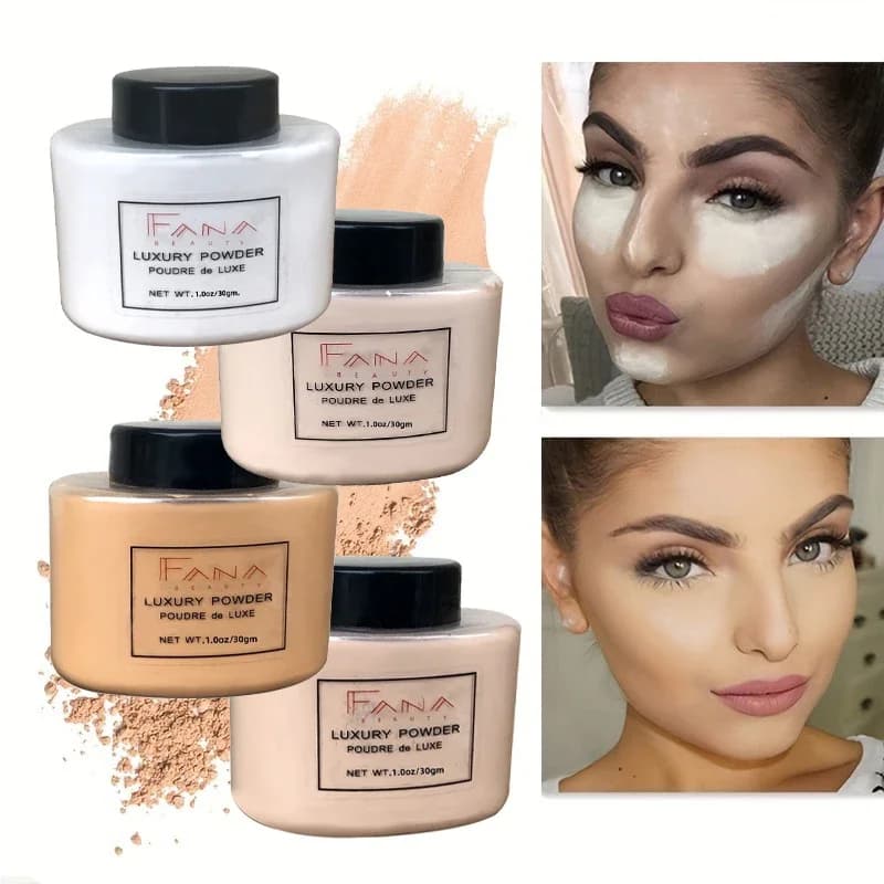 Women's Luxury Powder 4 Colors Facial Banana Powder Bottle Powder Authentic Oil Control Art Tools for Beauty Makeup